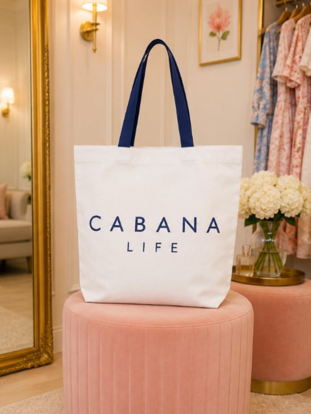 4 BUNDLES LEFT (S,M,L,XL) Cabana Life BUNDLE Navy Stripe Shift Dress + Tote Bag - Picture 6 of 6
